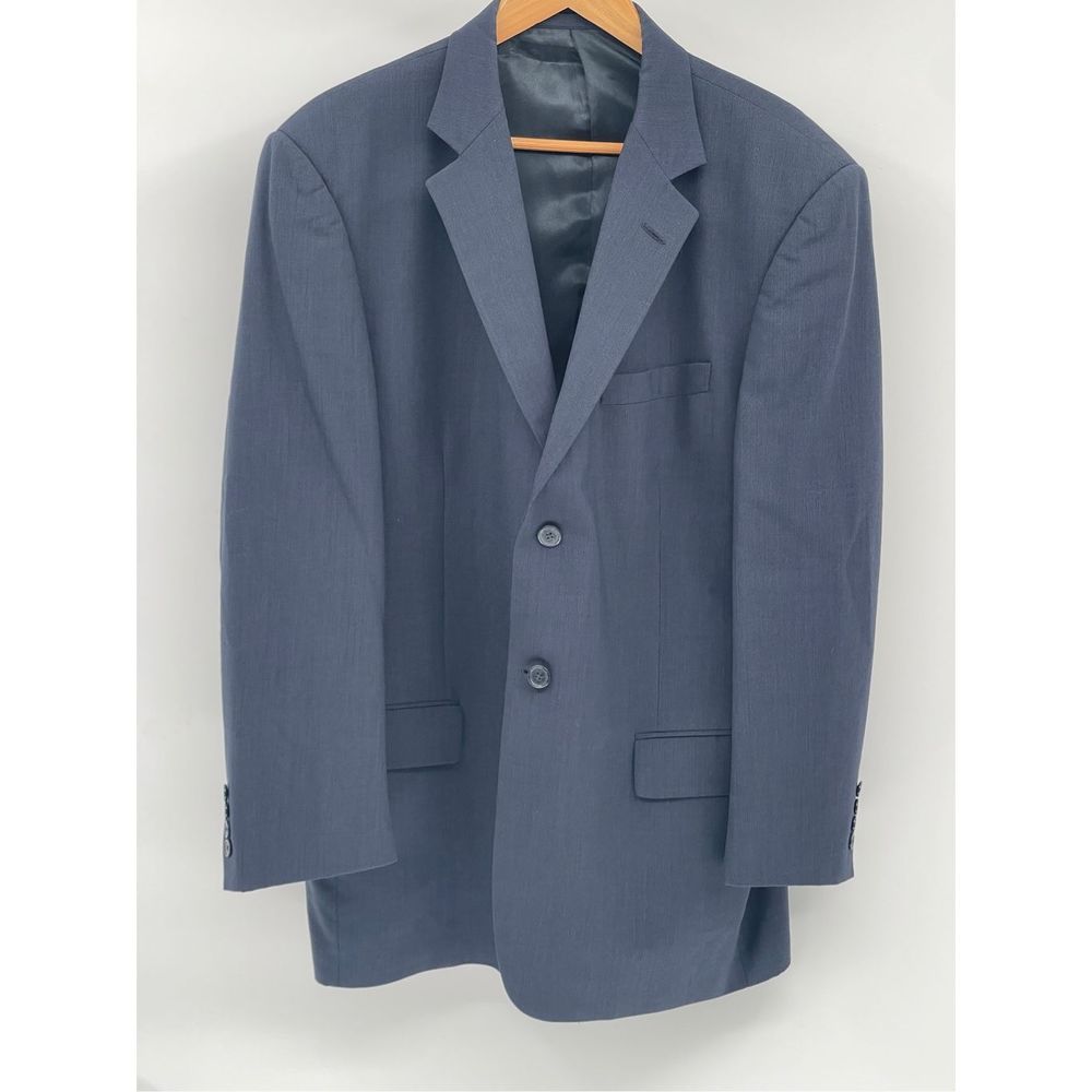 Tallia Uomo Blazer Suit Jacket Sport Coat Men‎ Size 44 R Blue Wool